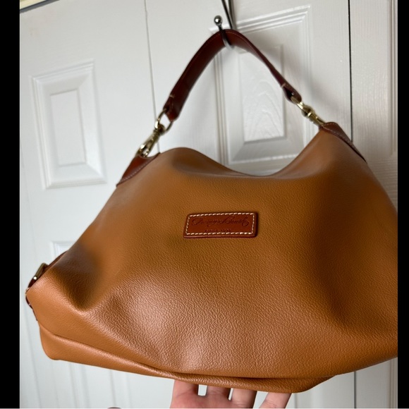 DOONEY & BOURKE Medium Sac Hobo Purse Shoulder Hand Bag Cognac Tan Brown Leather - Picture 6 of 16